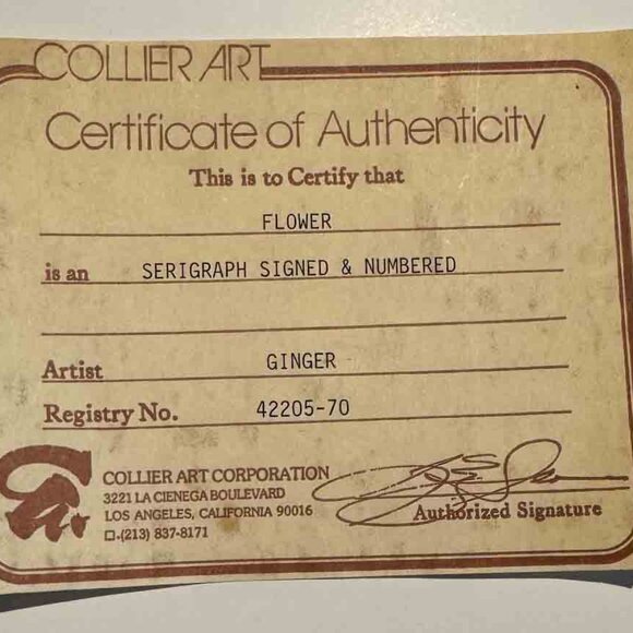 Serigraph By Ginger - Floral Still Life - Picture 3 of 3